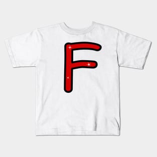 Letter F. Name with letter F. Personalized gift. Abbreviation. Abbreviation. Lettering Kids T-Shirt